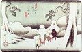 Travellers in the Snow at Oi from the series 69 Stations of Kisokaido - Utagawa or Ando Hiroshige