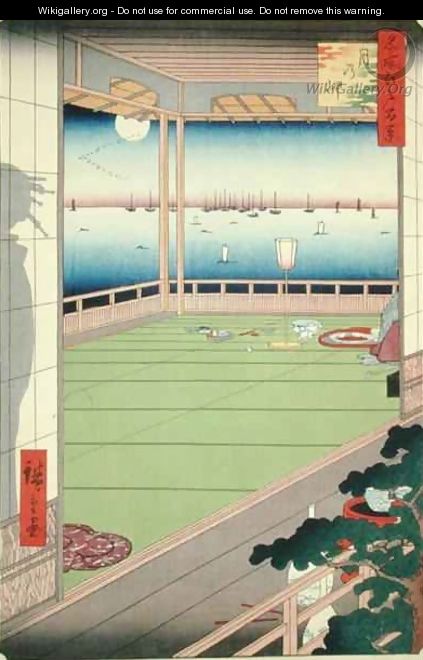 Moon viewing Point plate 82 from the series One Hundred Famous Views of Edo Edo Period Ansei Era - Utagawa or Ando Hiroshige