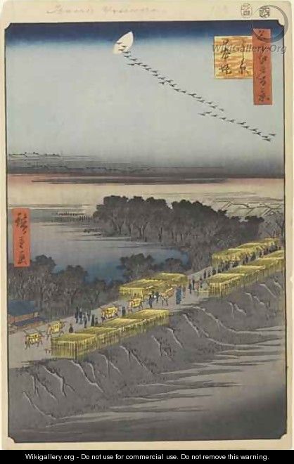 Nihon Embankment Yoshiwara No 100 from One Hundred Famous Views of Edo - Utagawa or Ando Hiroshige