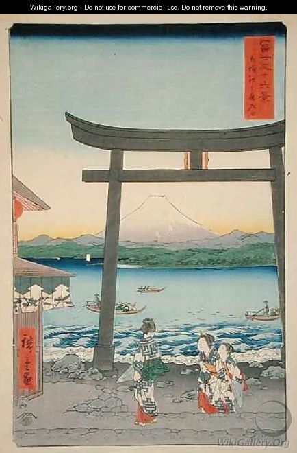 The Entrance to Enoshima in Sagami Province from Thirty Six Views of Mount Fuji - Utagawa or Ando Hiroshige