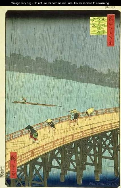 Sudden Shower at Ohashi Bridge at Ataka Ohashi atake no yudachi from the series 100 Views of Edo - Utagawa or Ando Hiroshige