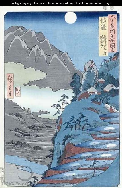 Reflected Moon Sarashima - Utagawa or Ando Hiroshige