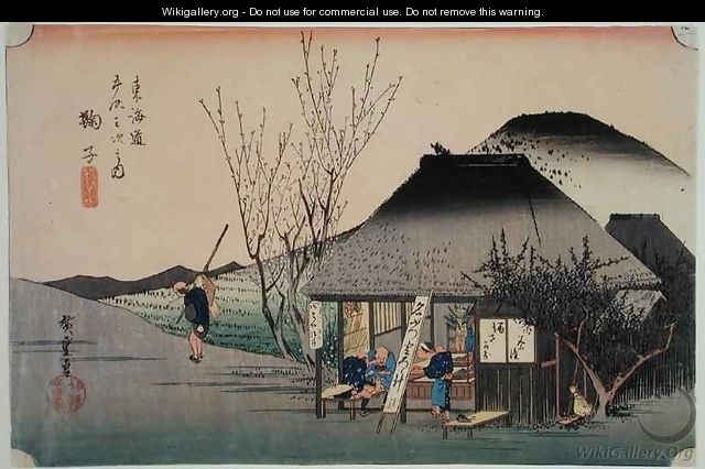 The Teahouse at Mariko from 53 Stations on the Eastern Coast Road - Utagawa or Ando Hiroshige