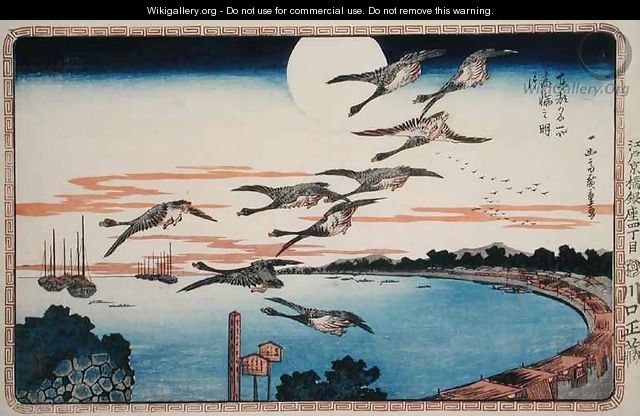 Full Moon at Takanawa from Celebrated places in the Eastern Capital of Edo - Utagawa or Ando Hiroshige