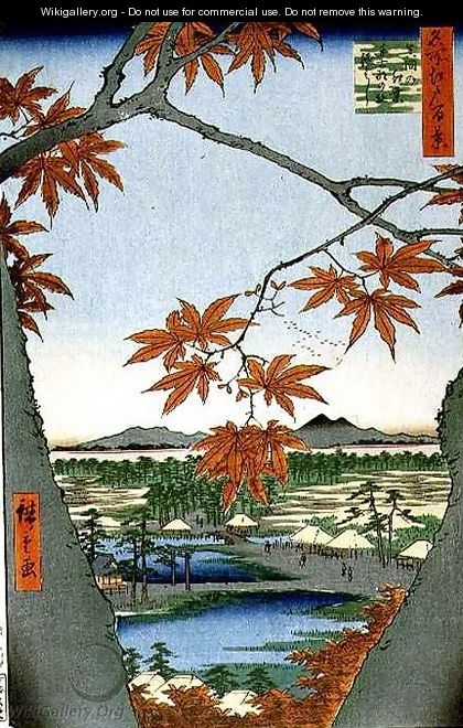 Maples at Mama from the series 100 Views of Famous Places in Edo - Utagawa or Ando Hiroshige