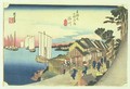 Shinagawa departure of a Daimyo in later editions called Sunrise No 2 from the series 53 Stations of the Tokaido - Utagawa or Ando Hiroshige