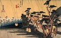 Sudden Shower Oiso from the series Fifty three Stations of the Tokaido Highway - Utagawa or Ando Hiroshige