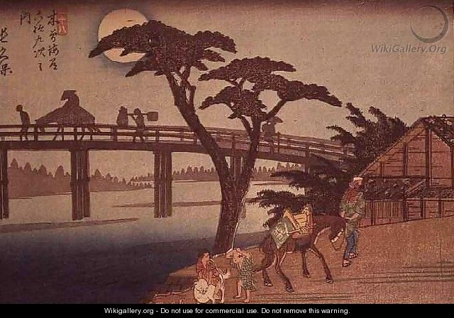 Moonlight over Nagacubo - Utagawa or Ando Hiroshige