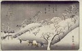 Evening Snow on the Asuka Mountain from Eight Views of Environs of Edo - Utagawa or Ando Hiroshige