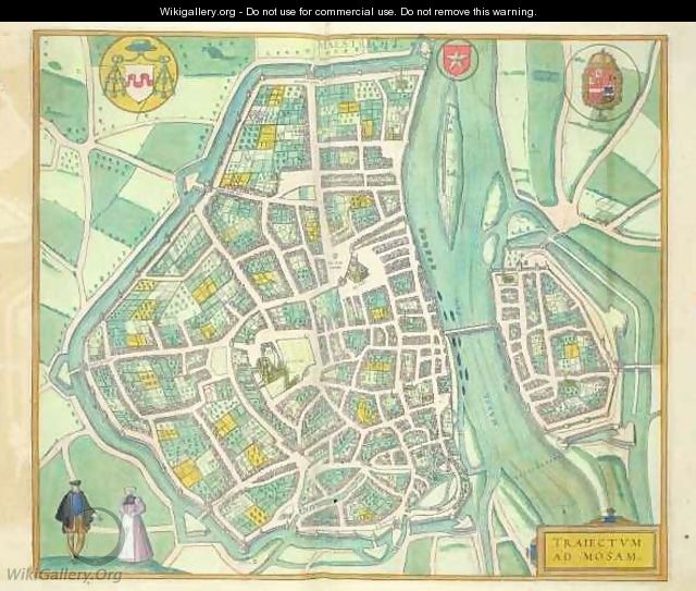 Map of Maastricht from Civitates Orbis Terrarum - (after) Hoefnagel, Joris
