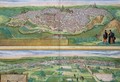 Map of Toledo and Valladolid from Civitates Orbis Terrarum - (after) Hoefnagel, Joris