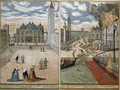 View of San Marco and the Palazzo Ducale on fire from Civitates Orbis Terrarum - (after) Hoefnagel, Joris