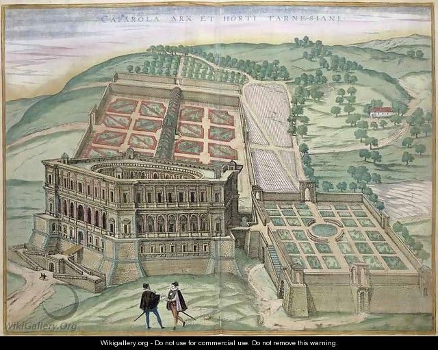 View of the Villa Farnese and the Gardens - (after) Hoefnagel, Joris