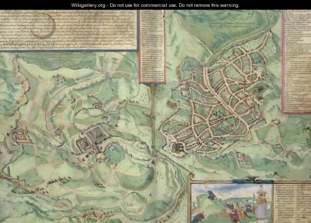 Map of Jerusalem from Civitates Orbis Terrarum 2 - (after) Hoefnagel, Joris