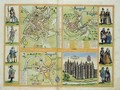 Maps of York Shrewsbury Lancaster and Richmond from Civitates Orbis Terrarum - (after) Hoefnagel, Joris