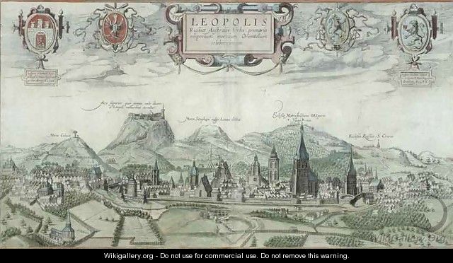 View of Leopolis from Civitates Orbis Terrarum - (after) Hoefnagel, Joris