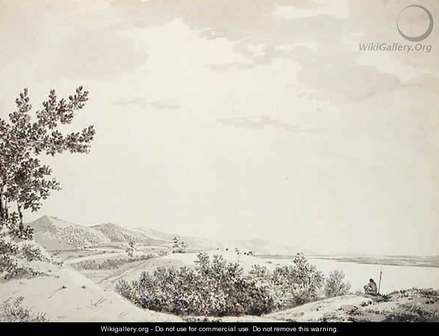 View of the Rajmahal Hills with a Sentenial in the Foreground - William Hodges