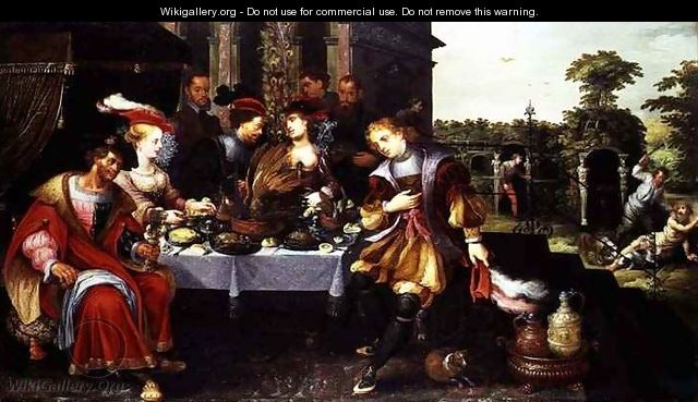 Lazarus at the Rich Mans Table - Kasper or Gaspar van den Hoecke