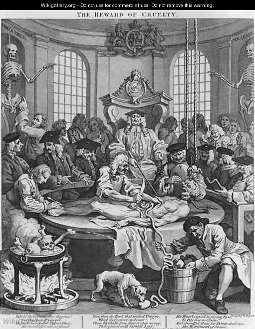 Autopsy or The Reward of Cruelty from The Four Stages of Cruelty - William Hogarth