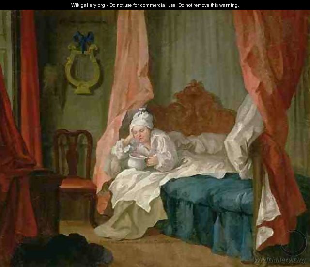 Francis Matthew Schutz in his Bed - William Hogarth