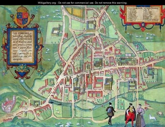 Map of Cambridge from Civitates Orbis Terrarum - (after) Hoefnagel, Joris