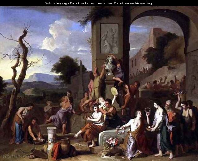 A sacrificial feast among ruins - Gerard Hoet