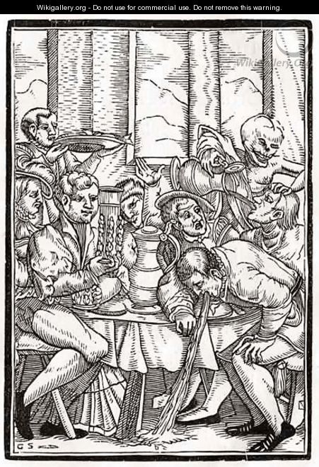 Death comes for the Drunkard - (after) Holbein the Younger, Hans
