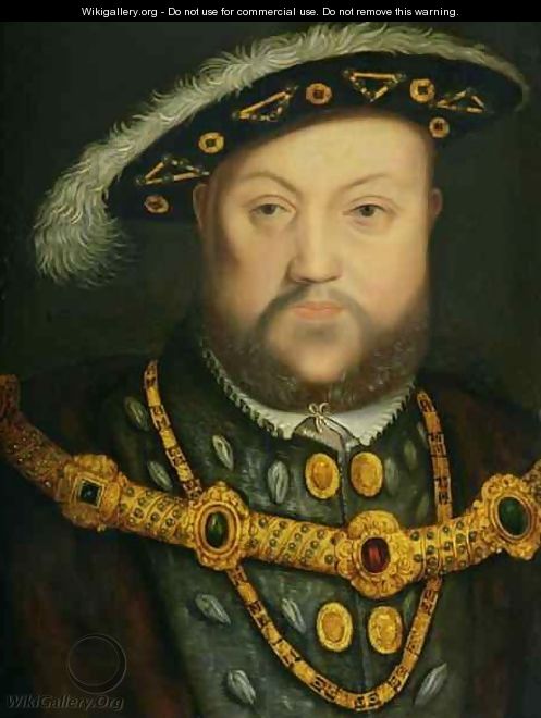 Portrait of Henry VIII 1491-1547 in a Jewelled Chain and Fur Robes - (after) Holbein the Younger, Hans