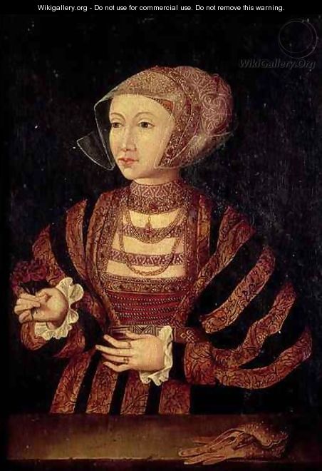 Portrait of Anne of Cleves 1515-57 Fourth wife of Henry VIII of England - (after) Holbein the Younger, Hans