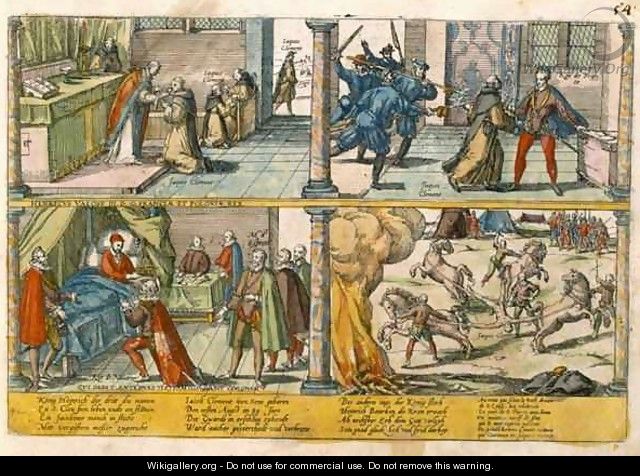 The Assassination of Henri III 1551-89 and the execution of his killer Jacques Clement 1564-89 2 - Franz Hogenberg