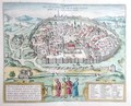 View of Jerusalem from the Atlas Le Theatre des Cites du Monde by Georg Braun - Franz Hogenberg