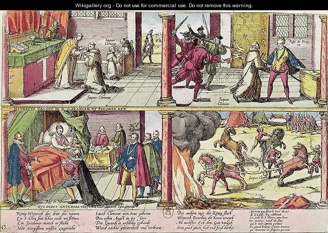 The Assassination of Henri III 1551-89 and the Execution of his Killer Jacques Clement 1564-89 - Franz Hogenberg