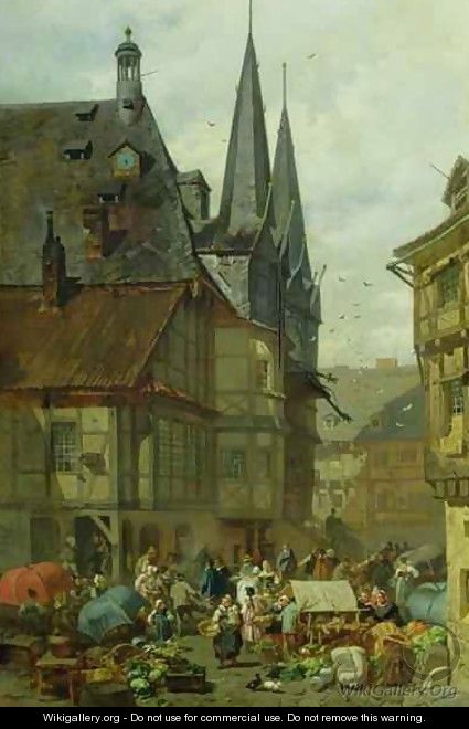 The Marketplace in Wernigerode - Charles Hoguet