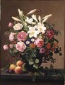 Still Life with Flowers and Fruit - V. Hoier