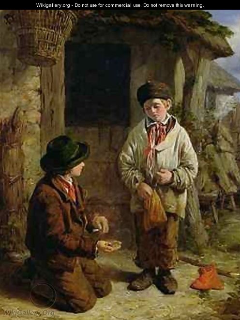 Boys Playing with Marbles - David Hardy