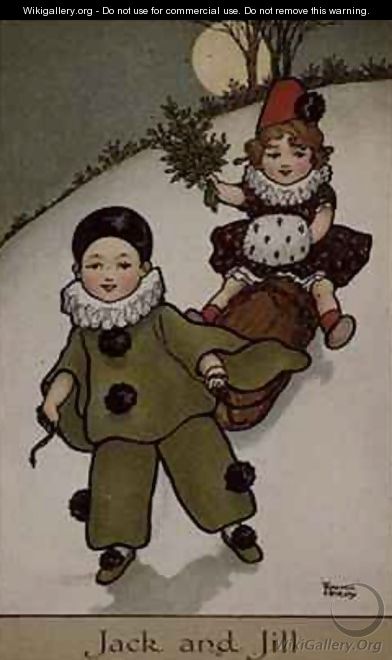 Jack and Jill Victorian card - Florence Hardy