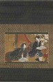 Two geisha reading from a book - Gakutei Harunobu