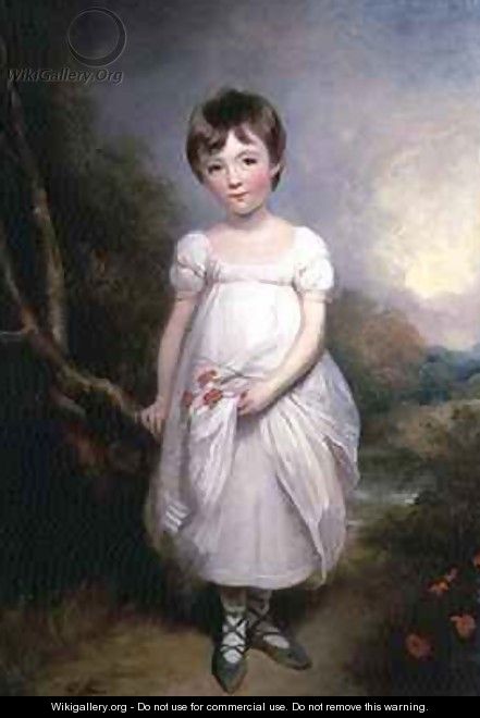 Portrait of a young girl in a white dress - George Henry Harlow