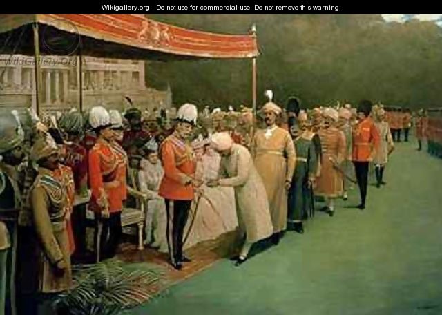 Edward VII receiving Maharajahs and Dignitaries Prior to his Coronation - Albert E. Harris