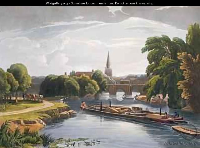 Abingdon Bridge and Church - William Havell