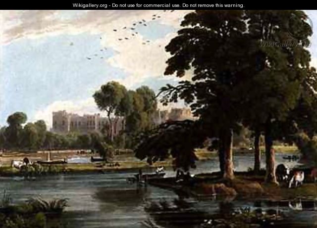 View of Windsor Castle from the playgrounds of Eton College - William Havell