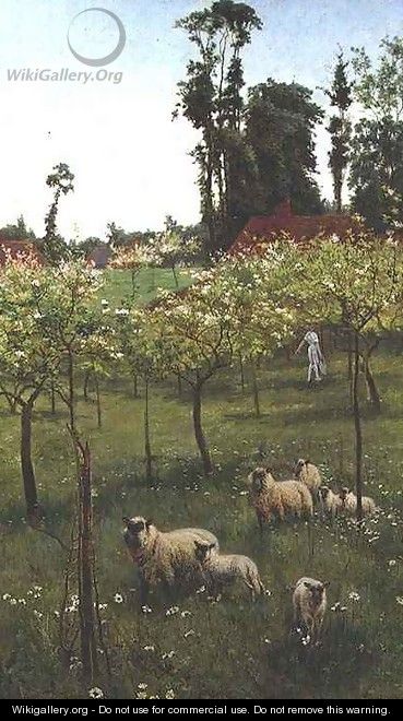 Sheep in an Orchard - Alice Mary Havers
