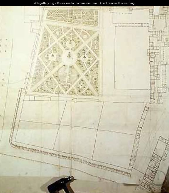 Site plan and survey of The Wilderness Hampton Court - Nicholas Hawksmoor