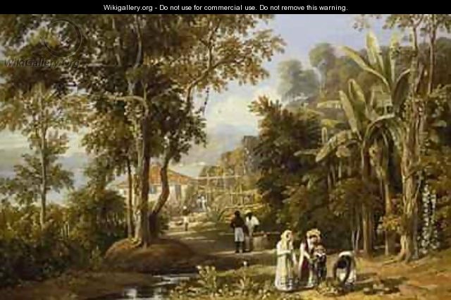 Garden Scene on the Broganza Shore Rio de Janeiro - William Havell