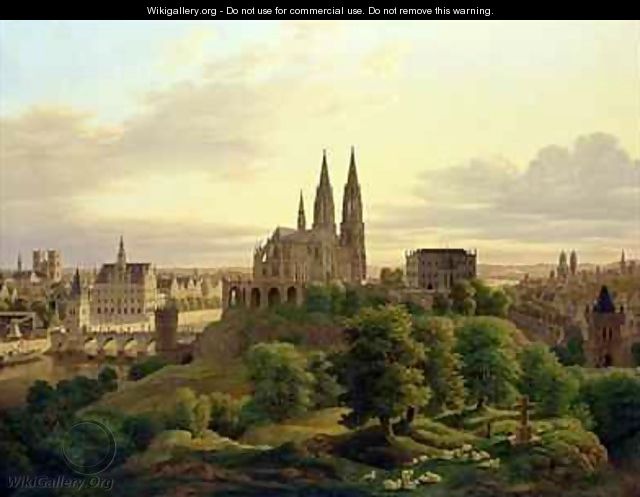 A Medieval Town in 1830 - Carl Georg Adolph Hasenpflug