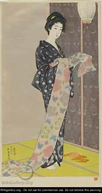 Woman in a Summer Kimono - Goyo Hashiguchi