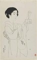 Woman Holding a Firefly Cage Taisho era - Goyo Hashiguchi