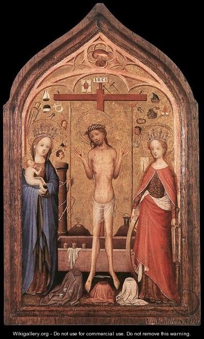 The Man of Sorrow with the Virgin and St Catherine - Master of Saint Veronica