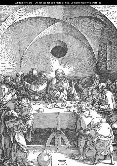 The Large Passion 9. Last Supper - Albrecht Durer