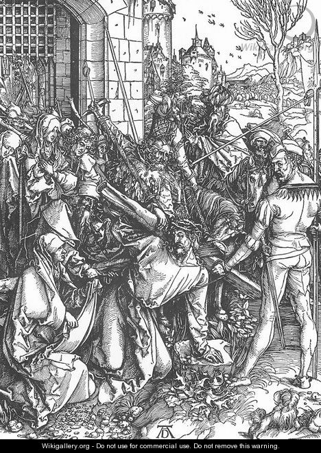 The Large Passion 5. Christ Bearing the Cross - Albrecht Durer